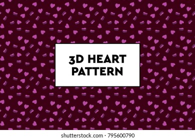 3D heart pattern. Ideal for Valentines day, wedding, proposal.