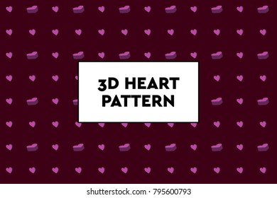 3D heart pattern. Ideal for Valentines day, wedding, proposal.