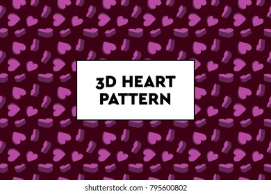 3D heart pattern. Ideal for Valentines day, wedding, proposal.