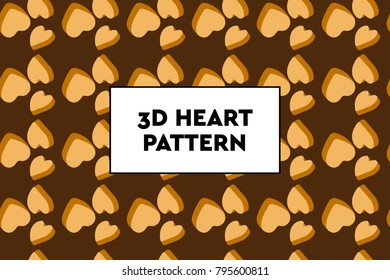 3D heart pattern. Ideal for Valentines day, wedding, proposal.