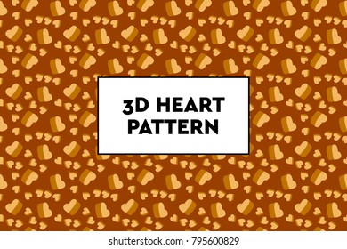 3D heart pattern. Ideal for Valentines day, wedding, proposal.