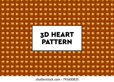 3D heart pattern. Ideal for Valentines day, wedding, proposal.