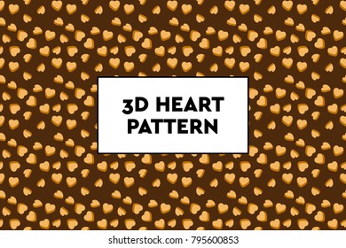 3D heart pattern. Ideal for Valentines day, wedding, proposal.