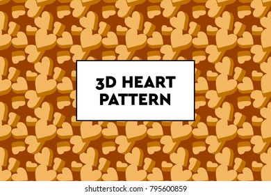 3D heart pattern. Ideal for Valentines day, wedding, proposal.
