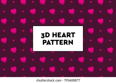 3D heart pattern. Ideal for Valentines day, wedding, proposal.