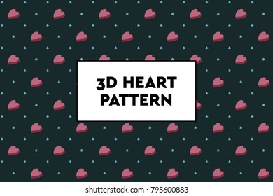 3D heart pattern. Ideal for Valentines day, wedding, proposal.