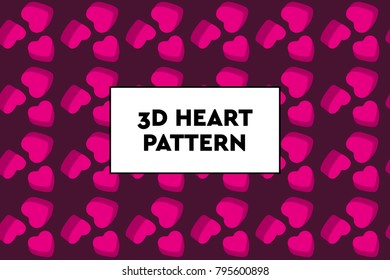 3D heart pattern. Ideal for Valentines day, wedding, proposal.