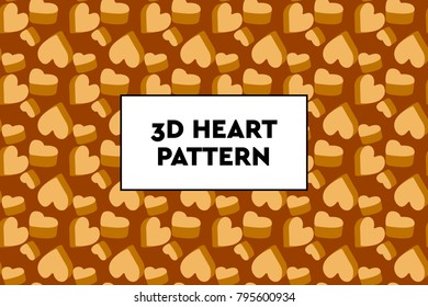 3D heart pattern. Ideal for Valentines day, wedding, proposal.