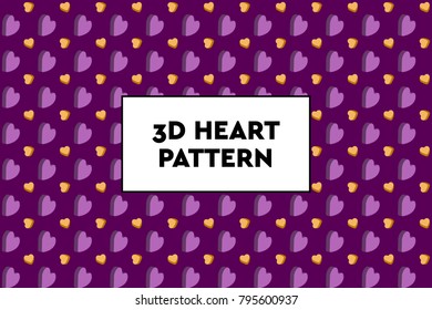 3D heart pattern. Ideal for Valentines day, wedding, proposal.