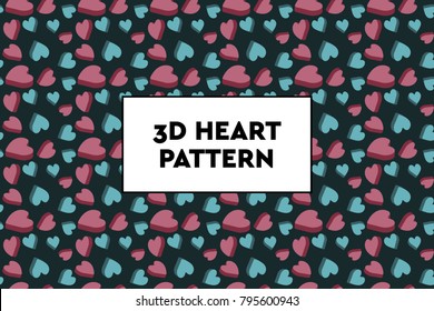 3D heart pattern. Ideal for Valentines day, wedding, proposal.