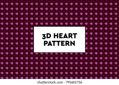 3D heart pattern. Ideal for Valentines day, wedding, proposal.