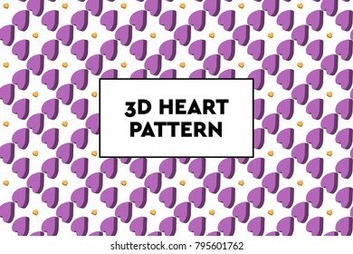 3D heart pattern. Ideal for Valentines day, wedding, proposal.