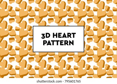 3D heart pattern. Ideal for Valentines day, wedding, proposal.