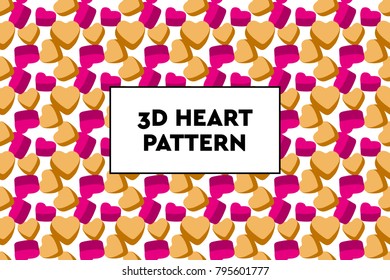 3D heart pattern. Ideal for Valentines day, wedding, proposal.