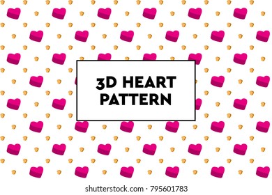 3D heart pattern. Ideal for Valentines day, wedding, proposal.