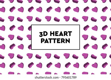 3D heart pattern. Ideal for Valentines day, wedding, proposal.