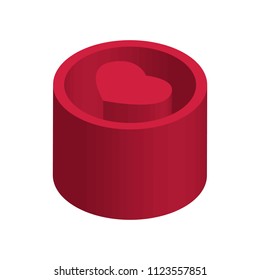 3D heart in perspective on a white background