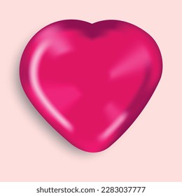 3D heart pink color vector file