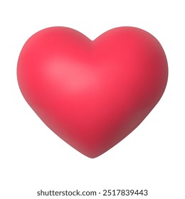 3d heart red balloon passion enamored romantic 3d icon realistic, vector illustration