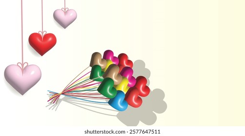 3d heart red balloon passion enamored romantic 3d icon realistic vector illustration