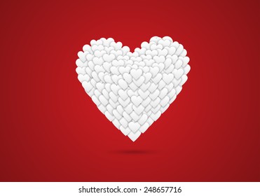 3d heart with shadow card