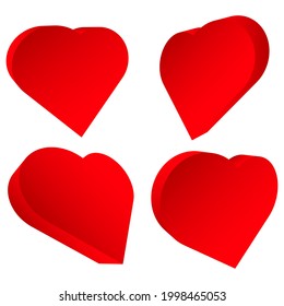3.D Forma cardíaca como afecto, amor, cariño icono y logo
