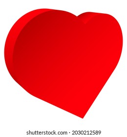3D Heart shape as affection,  love, fondness icon and logo