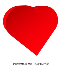 3D Heart shape as affection,  love, fondness icon and logo