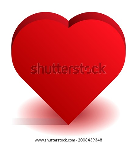 3D Heart shape as affection,  love, fondness icon and logo