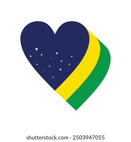 3d heart shape brazil flag concept 