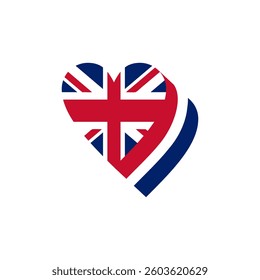 3d heart shape England flag, patriotic england flag heart shape design vector