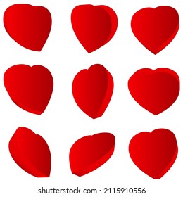 3d heart shape heart icon