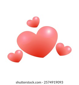 3D heart shaped icon. Love symbol for Valentine's Day and Mother's Day decoration. Illustration vector