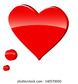 3d heart symbol on a white background. Vector illustration