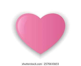 3d heart for Valentines day design. Love symbol. Isolated vector image