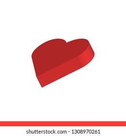 3D heart vector icon, valentine's day symbol. Simple, flat design for web or mobile app