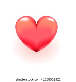 3D heart vector illustration for Valentine's day, love, wedding, mother's day or other holidays related to love for poster, banner, logo, icon, romantic gift, sales, promo. Isolated without background