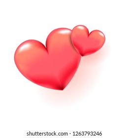 3D heart vector illustration for Valentine's day, love, wedding, mother's day or other holidays related to love for poster, banner, logo, icon, romantic gift, sales, promo. Isolated without background