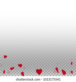 3d hearts. Abstract bottom on transparent grid light background. 3d hearts valentine's day admirable design. Vector illustration.