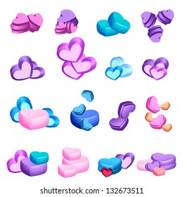 3D Hearts - Abstract - Isolated On White Background - Vector Illustration, Graphic Design Editable For Your Design. Hearts Logo