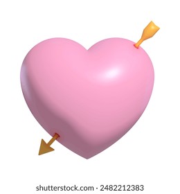 3d hearts arrow, cupid arrows, lover