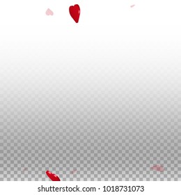 3d hearts. Borders on transparent grid light background. 3d hearts valentine's day cute design. Vector illustration.