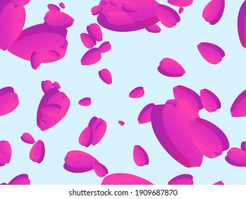 3d hearts seamless pattern. Happy Valentine's Day. Background with isometric hearts for greeting card, wrapping paper, promotional items and invitations. Vector illustration