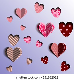 3D hearts for Valentine's day