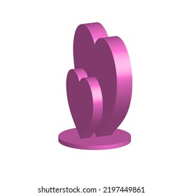 Icono vectorial de 3d Corazones . Símbolos románticos de San Valentín.