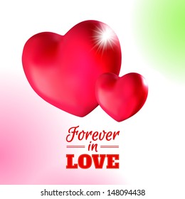3d hearts - vector illustration
