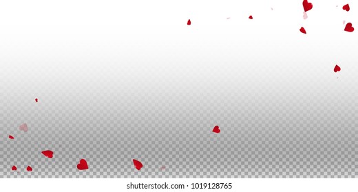 3d hearts. Wide corners on transparent grid light background. 3d hearts valentine's day excellent design. Vector illustration.