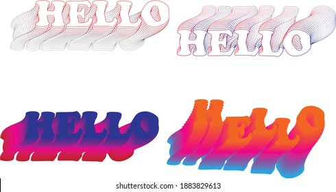 3D HELLO  Blend Text Effect in Adobe Illustrator 10