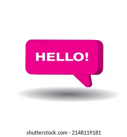 3D Hello bubble, Buble message. Hello Greeting Text Message Hello on 3D Vector Buble EPS 10 Illustration