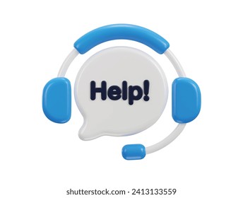 3d help line icon vector illustration